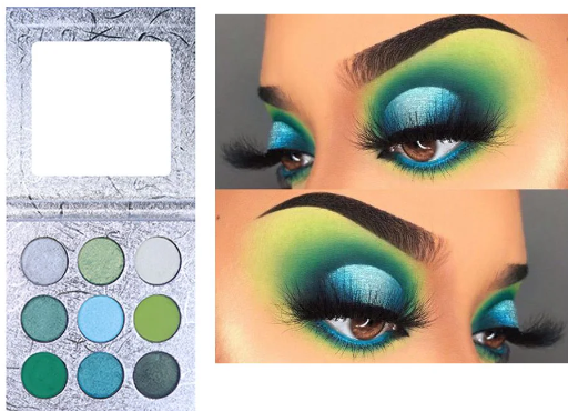 Eyeshadow palette with 9 shades