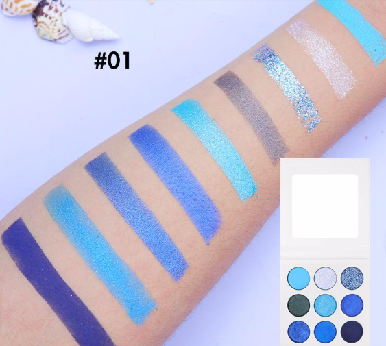 Eyeshadow palette with 9 shades