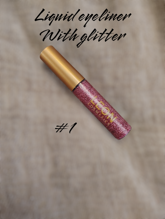 Liquid eyeliner with glitter